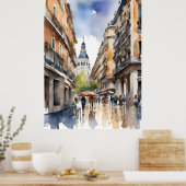 Poster L'art de l'aquarelle à Madrid (Cuisine)