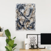 Poster L'Art de l'Esprit Messager à l'Encre Bleue (Bureau à domicile)