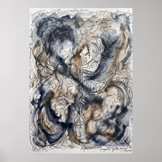 Poster L'Art de l'Esprit Messager à l'Encre Bleue (Devant)