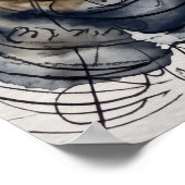 Poster L'Art de l'Esprit Messager à l'Encre Bleue (Coin)