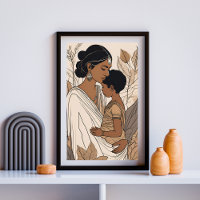L'art de l'étreinte de la mère et de l'enfant sud-