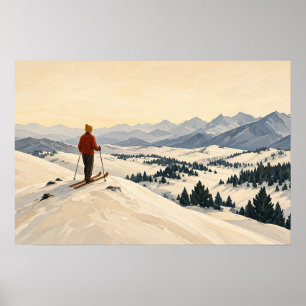 Poster L'art de ski vintage The Ridge Pause