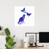 Poster L'art des chats et papillons (Bureau à domicile)