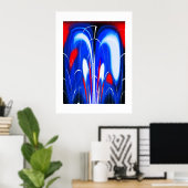 Poster L'art des flammes cosmiques (Bureau à domicile)