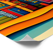 Poster L'art des huttes de plage colorées (Coin)