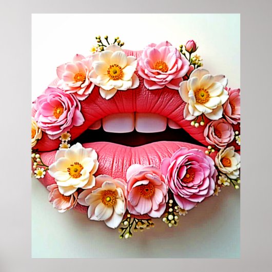 Poster L'art des lèvres florales (Devant)
