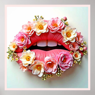 Poster L'art des lèvres florales