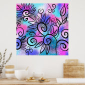 Poster L'art des oiseaux amusant (Cuisine)