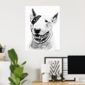 Poster L'art du chien de Cute Bull Terrier (Bureau à domicile)