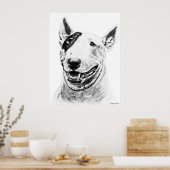 Poster L'art du chien de Cute Bull Terrier (Cuisine)