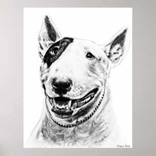 Poster L'art du chien de Cute Bull Terrier