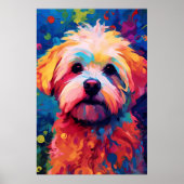 Poster L'art du chien maltais coloré (Devant)