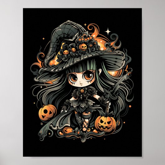 Poster L'art féroce de la sorcière d'Halloween (Devant)