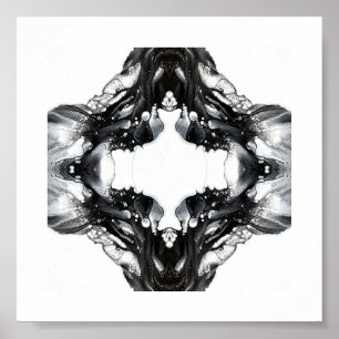 Poster L'art fluide abstrait de lumière et d'obscurité en