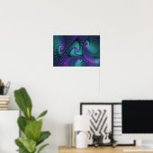 Poster L'art fractal abstrait moderne violet rencontre tu (Bureau à domicile)