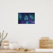 Poster L'art fractal abstrait moderne violet rencontre tu (Cuisine)