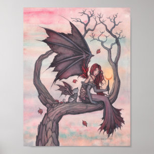 Poster L'art gothique féerique d'automne de l'arbre de Vi