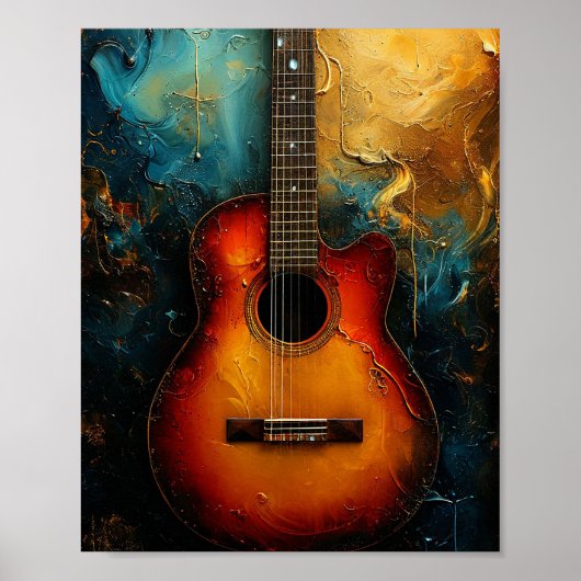 Poster L'art guitare rétro (Devant)