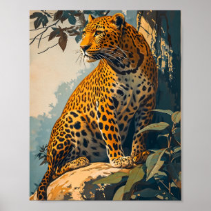 Poster L'art léopard vintage