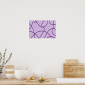 Poster L'art linéaire en violet (Cuisine)