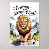 Poster L'art mural de la nurserie chrétienne Courage par  (Devant)