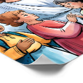 Poster L'art mural de la nurserie Jésus aime les petits e (Coin)