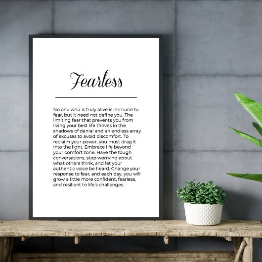 Poster L'art mural inspirant sans crainte