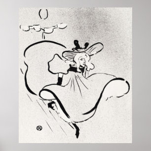 Poster L'art noir et blanc Jane Avril par Toulouse Lautre