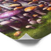 Poster L'Art numérique de patchs de champignons (Coin)