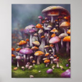 Poster L'Art numérique de patchs de champignons (Devant)