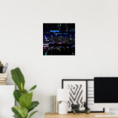Poster L'art numérique de reflet Cityscape futuriste (Bureau à domicile)