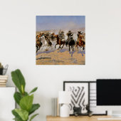 Poster L'art occidental de Frederic Remington “Ruée vers (Bureau à domicile)