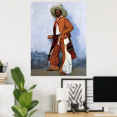 Poster L'art occidental de Frederic Remington « Un Vaquer (Bureau à domicile)