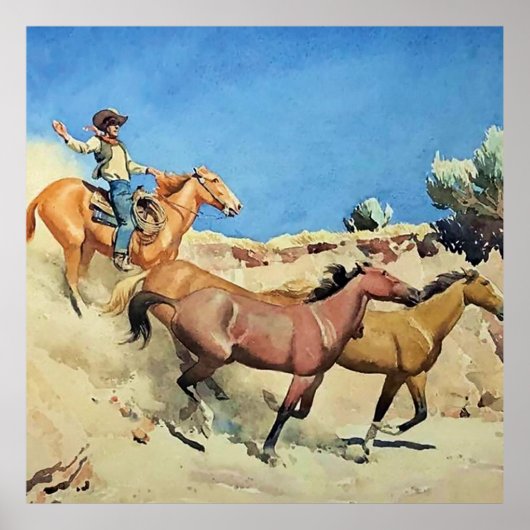 Poster L'art occidental «Saddle Stock» de Maynard Dixon (Devant)