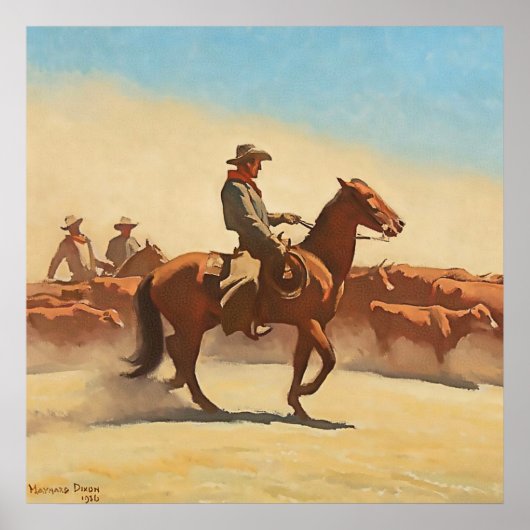 Poster L'art occidental «Trail Herd» de Maynard Dixon (Devant)