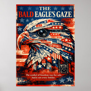 Poster L'Art Patriotique du Regard de l'Aigle Chauve