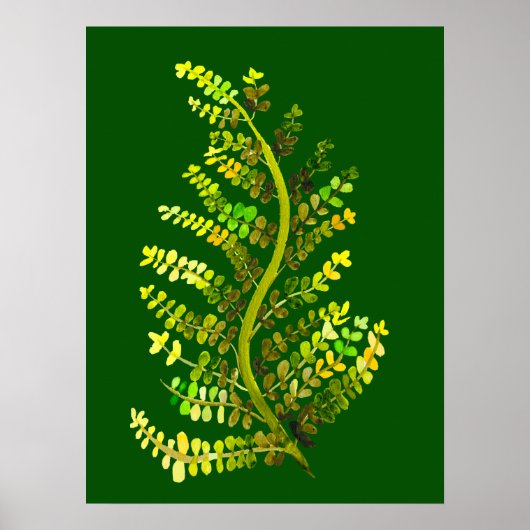 Poster L'art plante de la feuille de fougère verte (Devant)