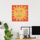 Poster L'art solaire jaune souriant (Bureau à domicile)