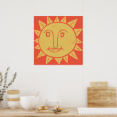 Poster L'art solaire jaune souriant (Cuisine)
