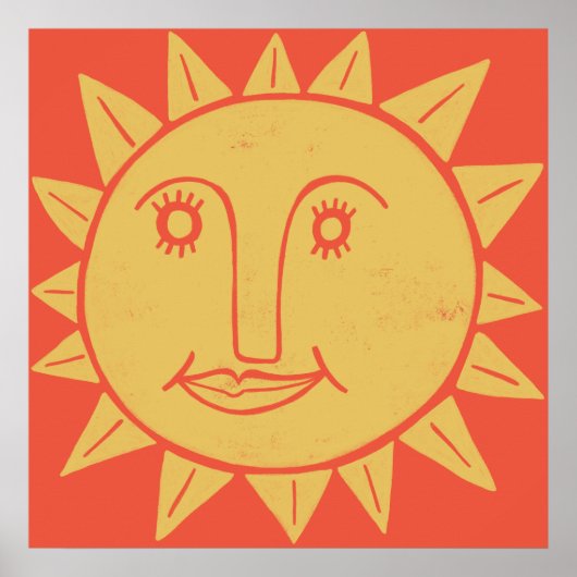 Poster L'art solaire jaune souriant (Devant)