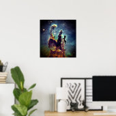 Poster L'Art Spatial Le Créateur Sur Son Trône (Bureau à domicile)