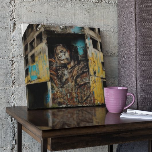 Poster L'art urbain sur l'abandon du bâtiment