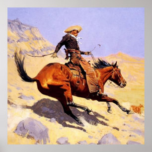 Poster L'art western cow-boy par Frederic Remington