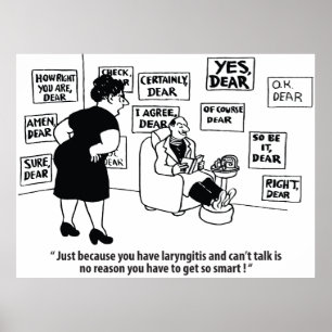 Poster Laryngite a sauvé la journée, drôle vintage