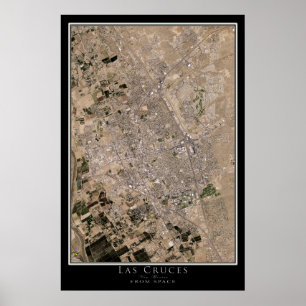 Poster Las Cruces Nouveau-Mexique Carte de l'affiche sate
