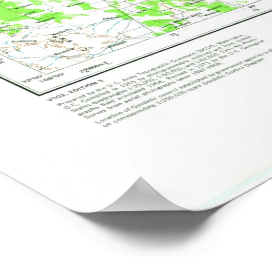 Poster Las Cruces Topo Map 1957 (Coin)