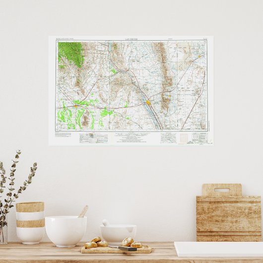 Poster Las Cruces Topo Map 1957 (Cuisine)