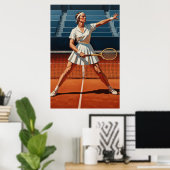 Poster L'AS DU TENNIS - Art Original Dec (Bureau à domicile)
