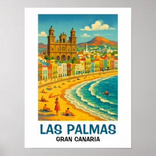 Poster Las Palmas de Grande Canarie Plage de Las Canteras