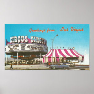 Poster Las Vegas Circus Circus dans les années 1960